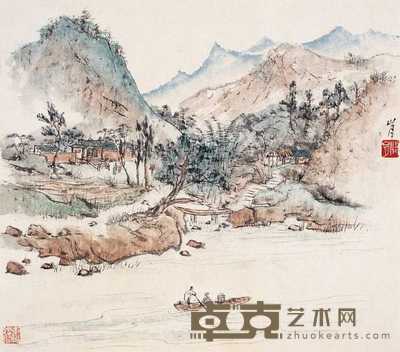 关山月 归舟图 镜心 30×34cm